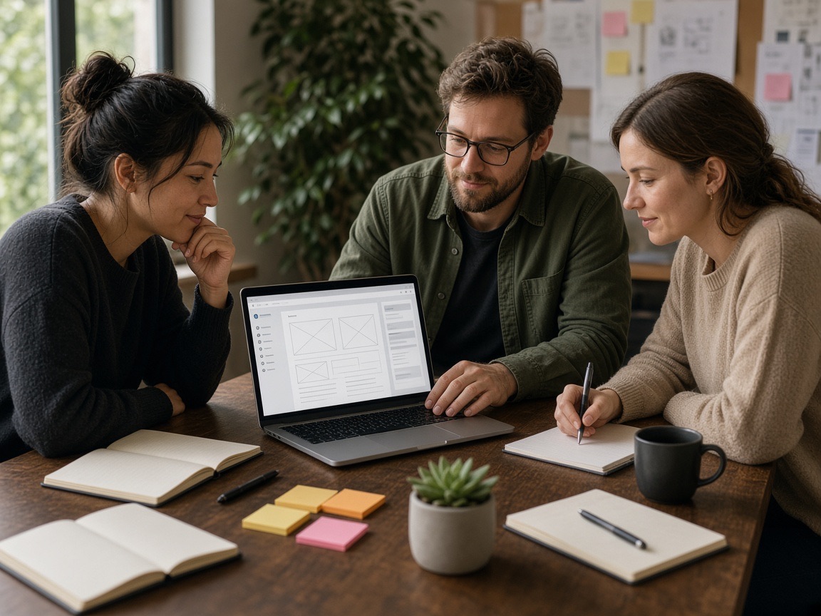 Agency team collaborating on a WordPress website project