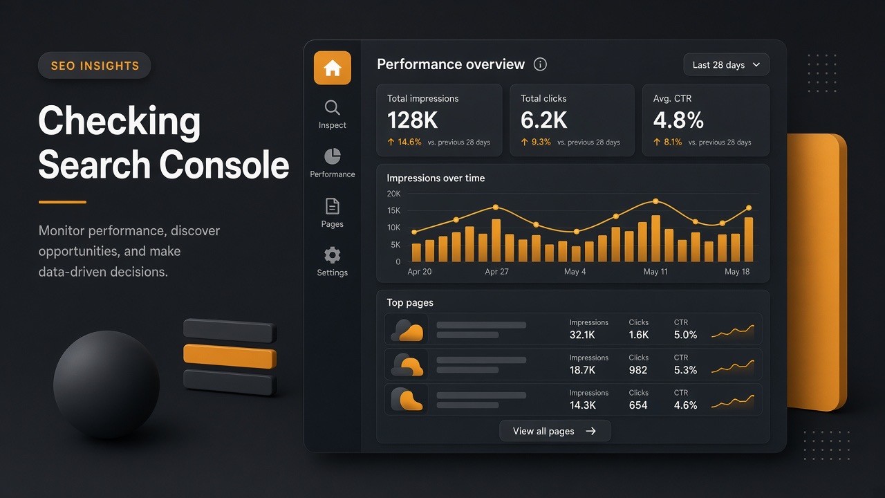 Abstract analytics dashboard representing Search Console generative AI impression tracking