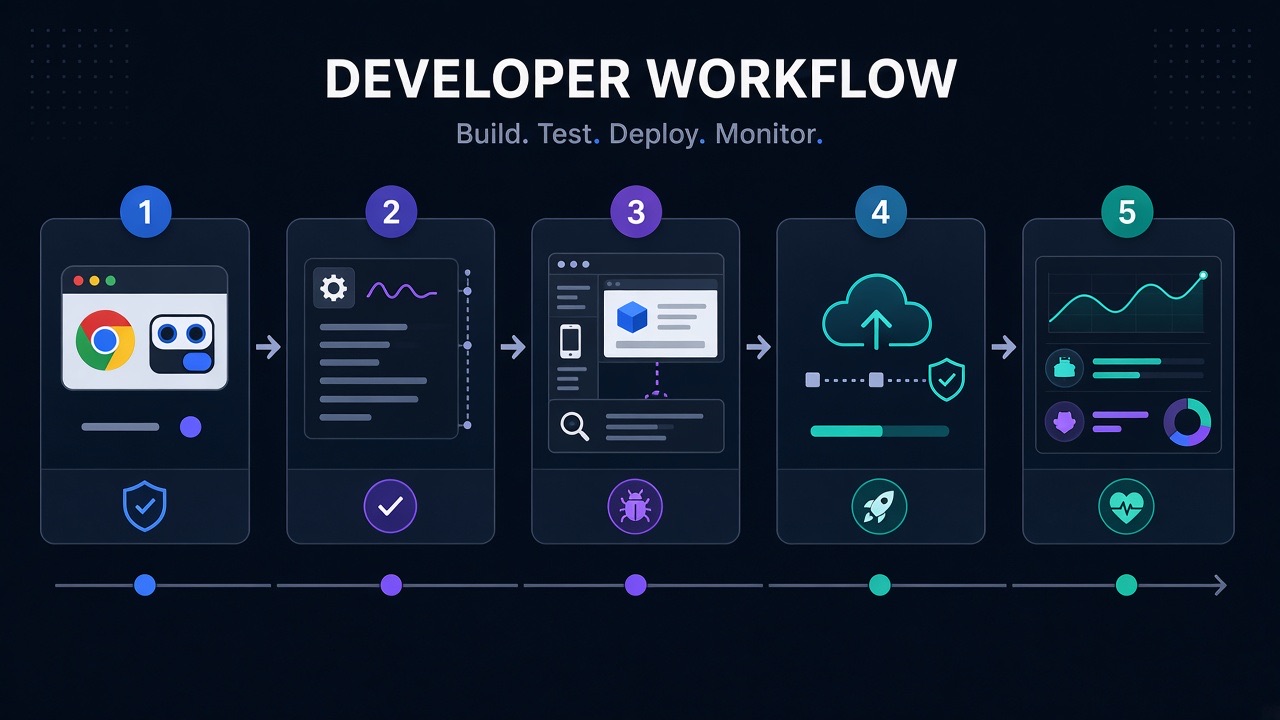 WebMCP implementation workflow from Chrome setup to production monitoring