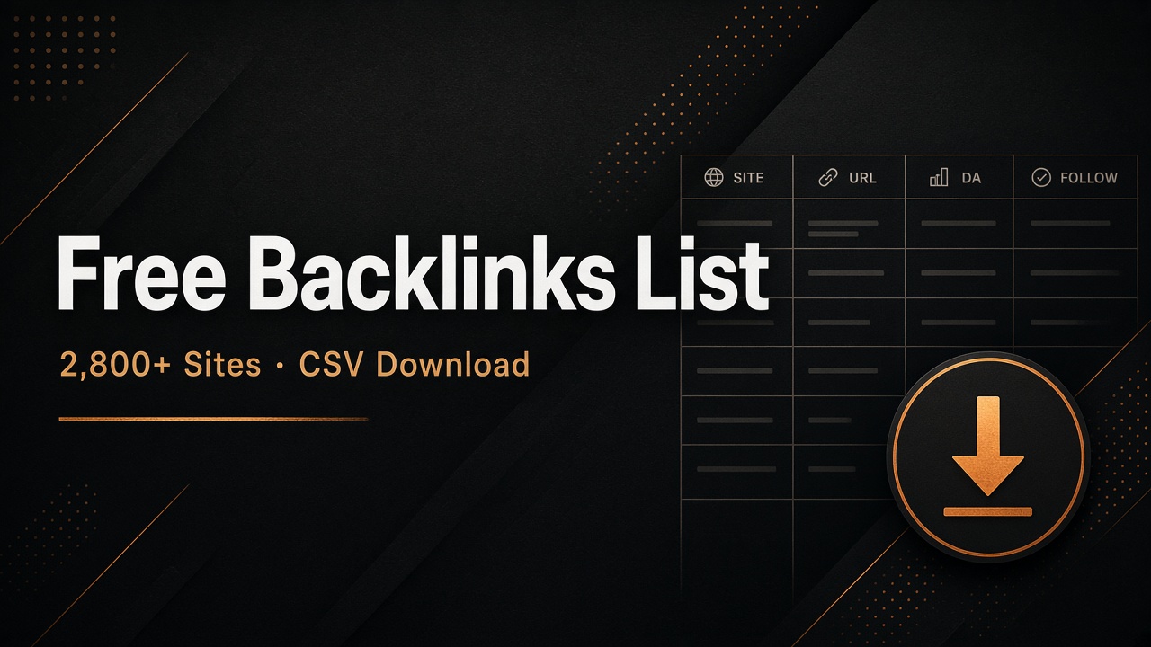 Free backlinks list CSV download with 2800 plus sites for outreach research
