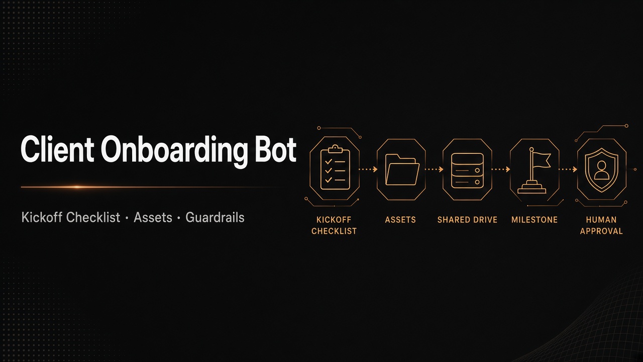 How to build a client onboarding AI bot with kickoff checklist, asset collection, and guardrails